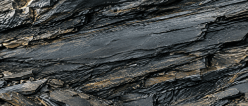 Intact layered shale formation illustrating shale stability and inhibition in water-based drilling fluids